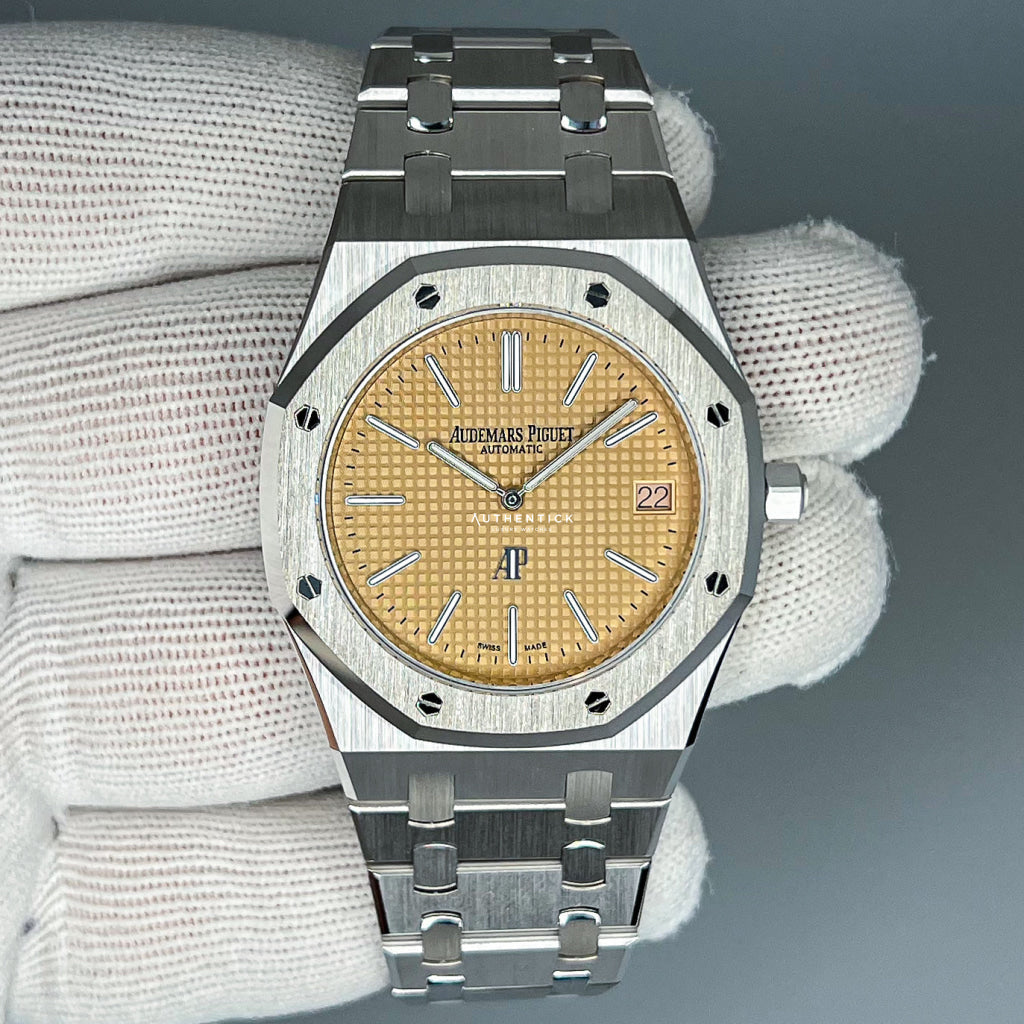 Audemars Piguet Jumbo Extra Thin White Gold Salmon Dial 15202BC.OO.1240BC.01