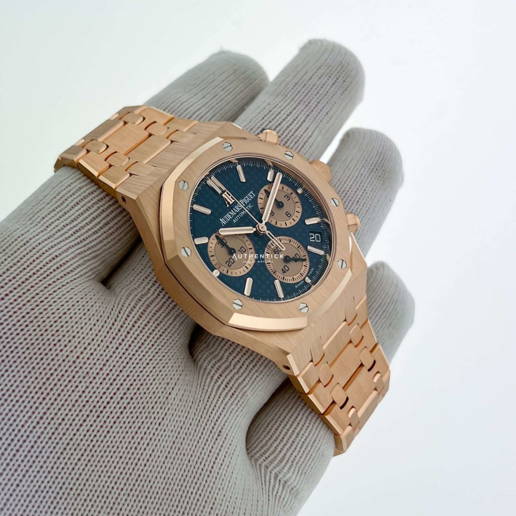 Audemars Piguet Royal Oak Chronograph Rose Gold Blue Dial 26239OR.OO.1220OR.01