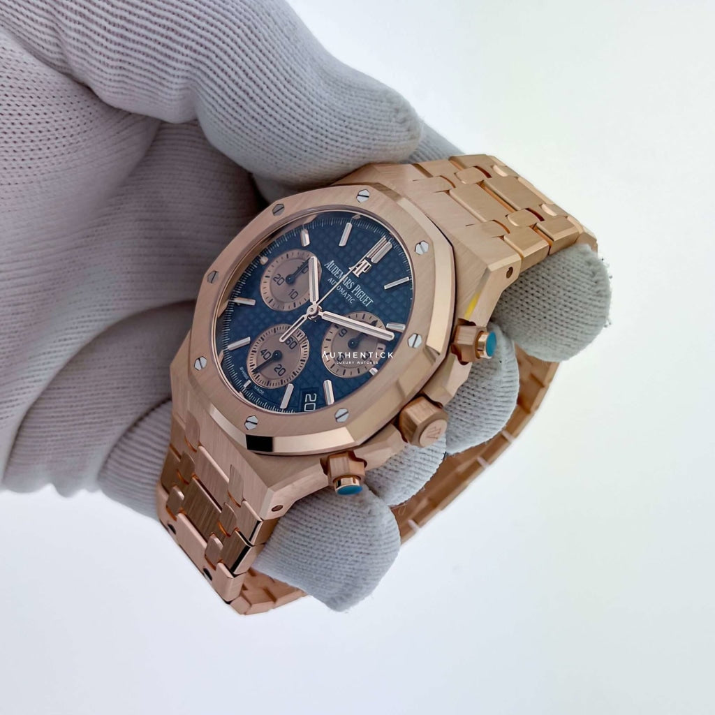 Audemars Piguet Royal Oak Chronograph Rose Gold Blue Dial 26239OR.OO.1220OR.01