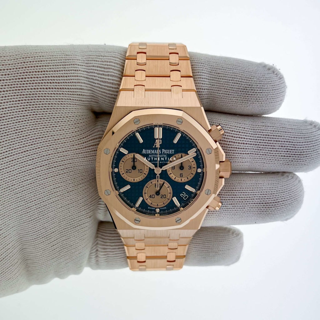 Audemars Piguet Royal Oak Chronograph Rose Gold Blue Dial 26239OR.OO.1220OR.01