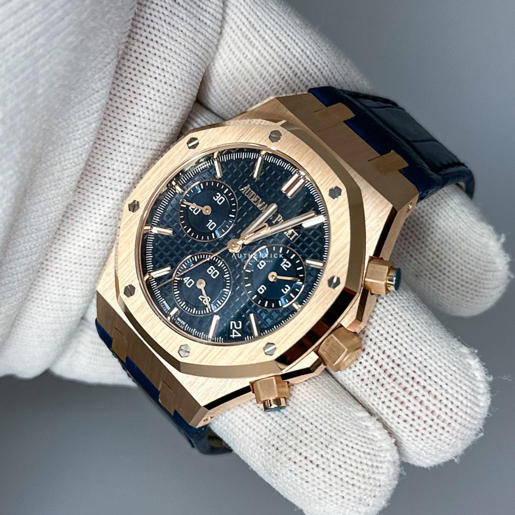 Audemars Piguet Royal Oak Chronograph Rose Gold Blue Dial 50th Anniversary 26240OR.OO.D315CR.01