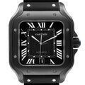 Cartier Santos De Cartier Large ADLC Stainless Steel Rubber Black Dial WSSA0039