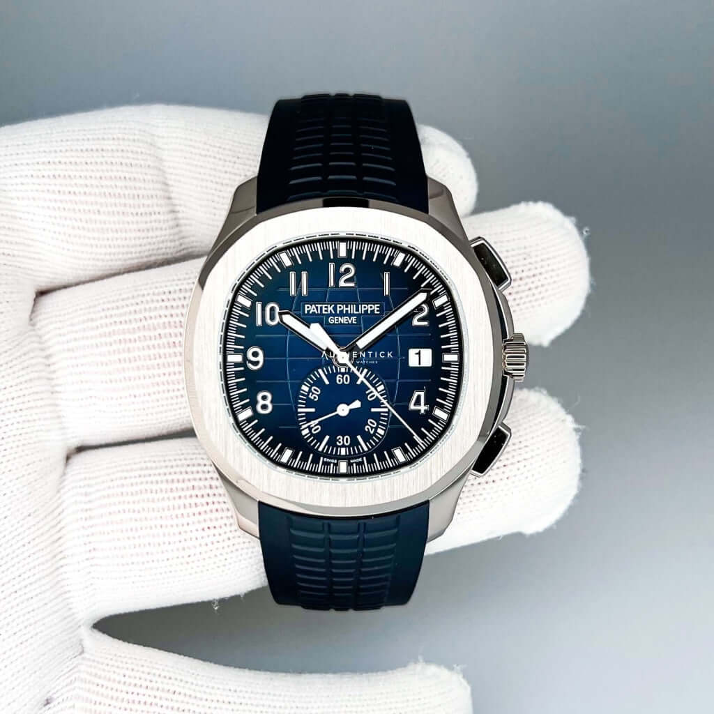 Patek Philippe Aquanaut Flyback Chronograph White Gold Blue Dial 5968G-001