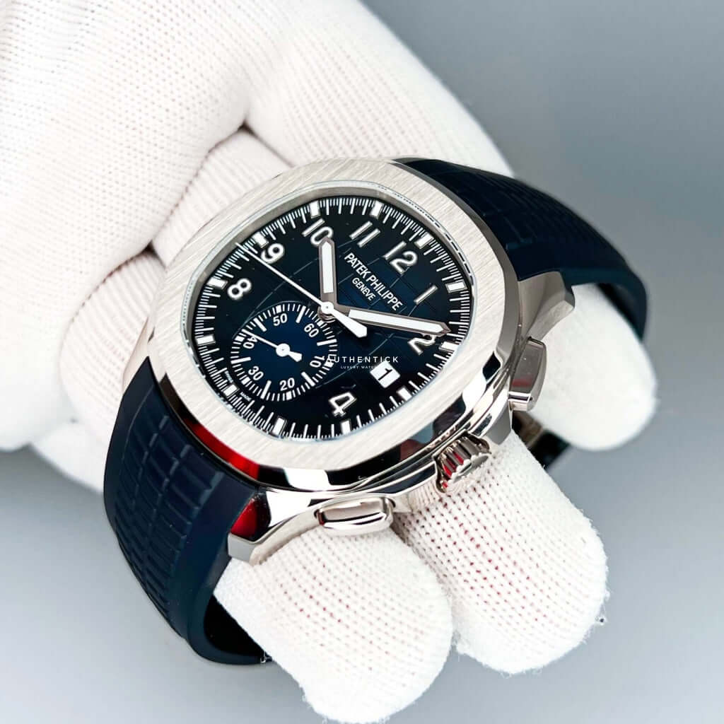 Patek Philippe Aquanaut Flyback Chronograph White Gold Blue Dial 5968G-001