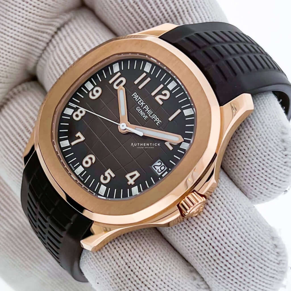 Patek Philippe Aquanaut Rose Gold Black Rubber Brown Dial 5167R-001