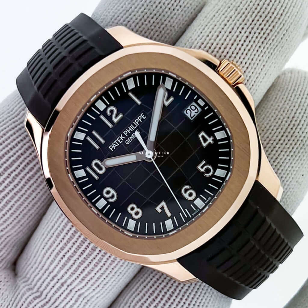 Patek Philippe Aquanaut Rose Gold Black Rubber Brown Dial 5167R-001