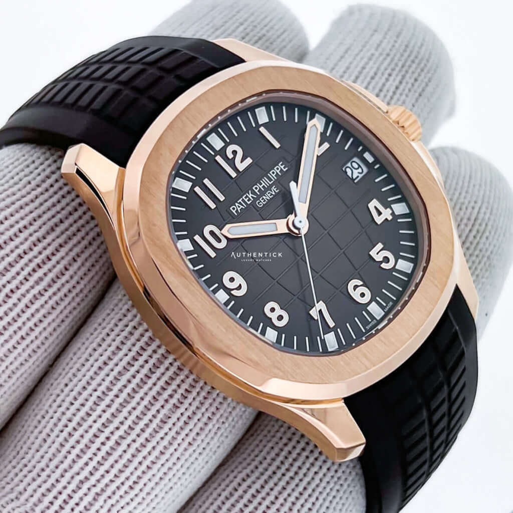 Patek Philippe Aquanaut Rose Gold Black Rubber Brown Dial 5167R-001