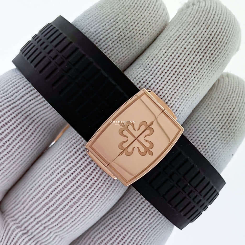 Patek Philippe Aquanaut Rose Gold Black Rubber Brown Dial 5167R-001