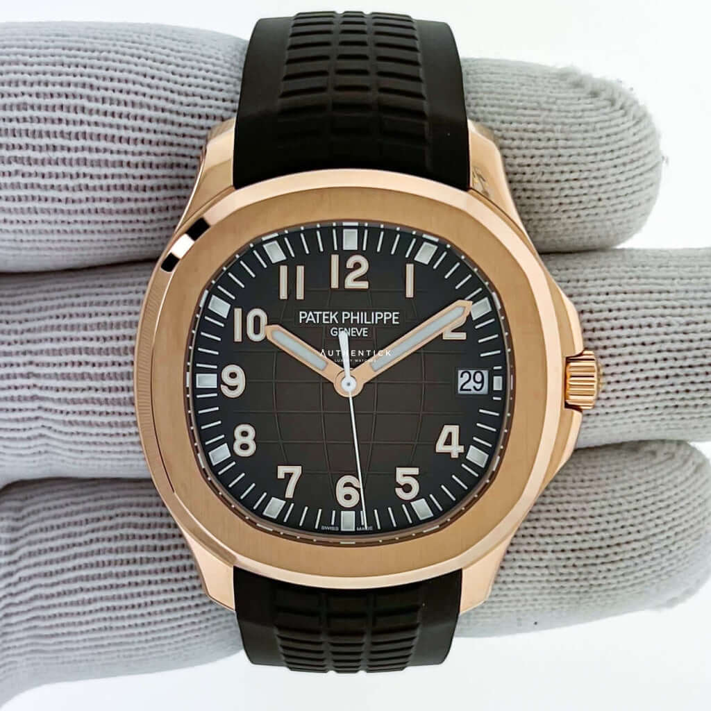 Patek Philippe Aquanaut Rose Gold Black Rubber Brown Dial 5167R-001