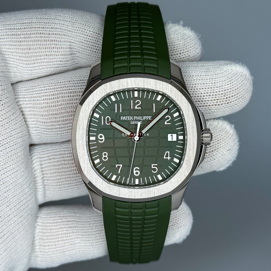 Patek Philippe Aquanaut White Gold Green Khaki Dial 5168G-010
