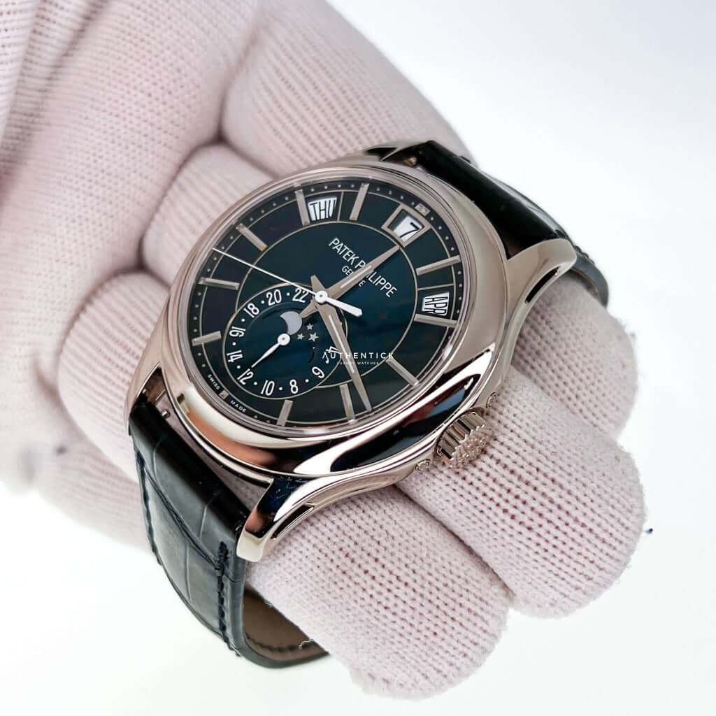 Patek Philippe Complications Annual Calendar White Gold Blue Dial 5205G-001