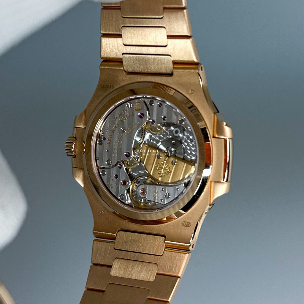 Patek Philippe Nautilus Moon Phase Rose Gold Chocolate Dial 5712/1R-001