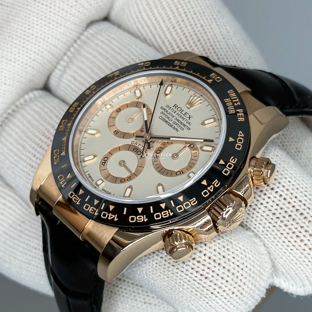 Rolex Cosmograph Daytona Everose Leather (Discontinued) Ivory Dial 116515LN