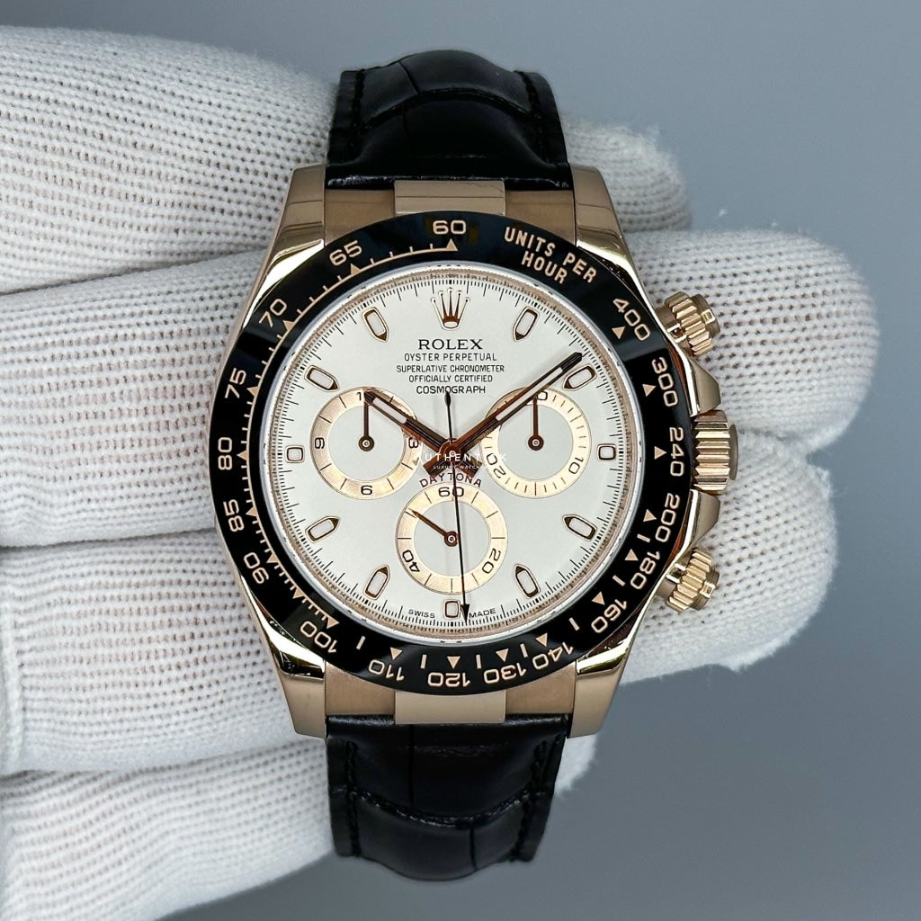 Rolex Cosmograph Daytona Everose Leather (Discontinued) Ivory Dial 116515LN