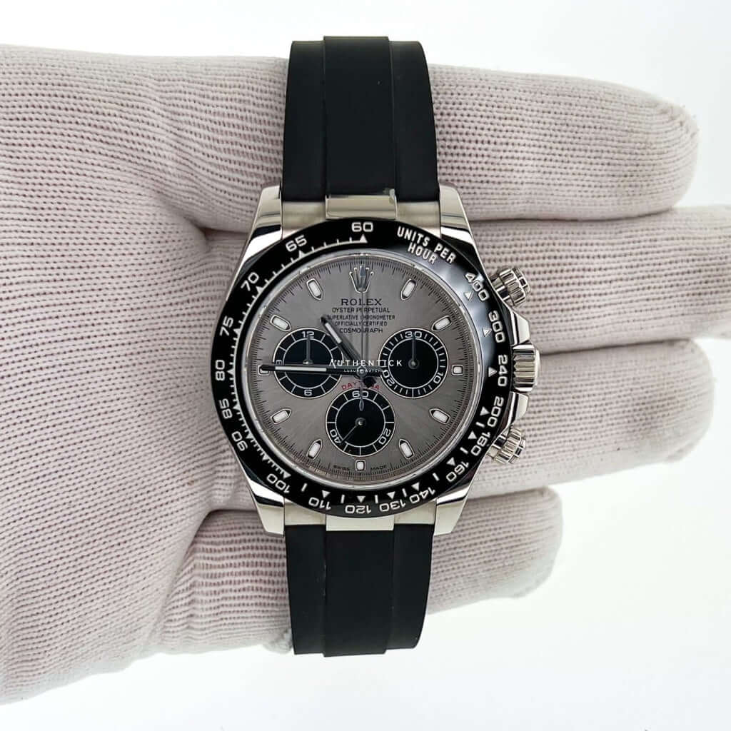 Rolex Cosmograph Daytona White Gold Oysterflex Grey Dial 116519LN