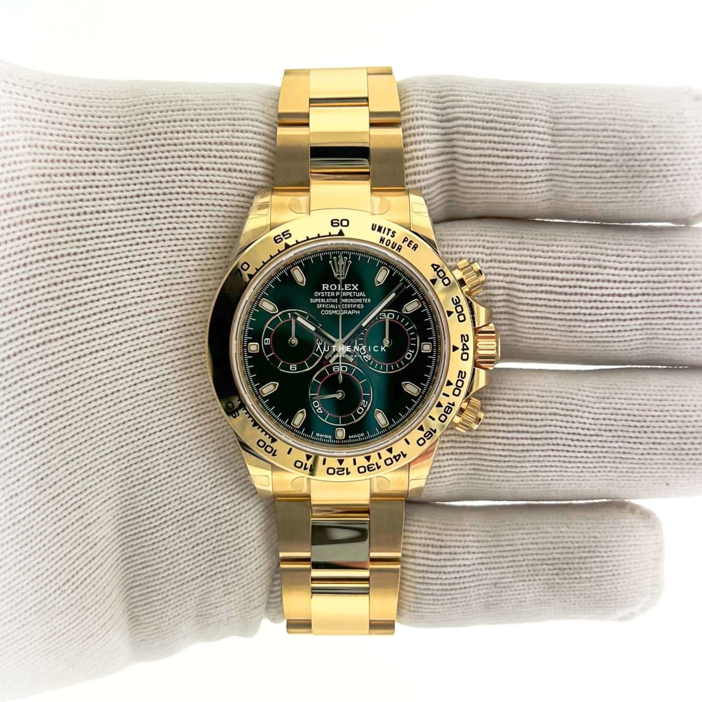 Rolex Cosmograph Daytona Yellow Gold Green Dial John Mayer 116508