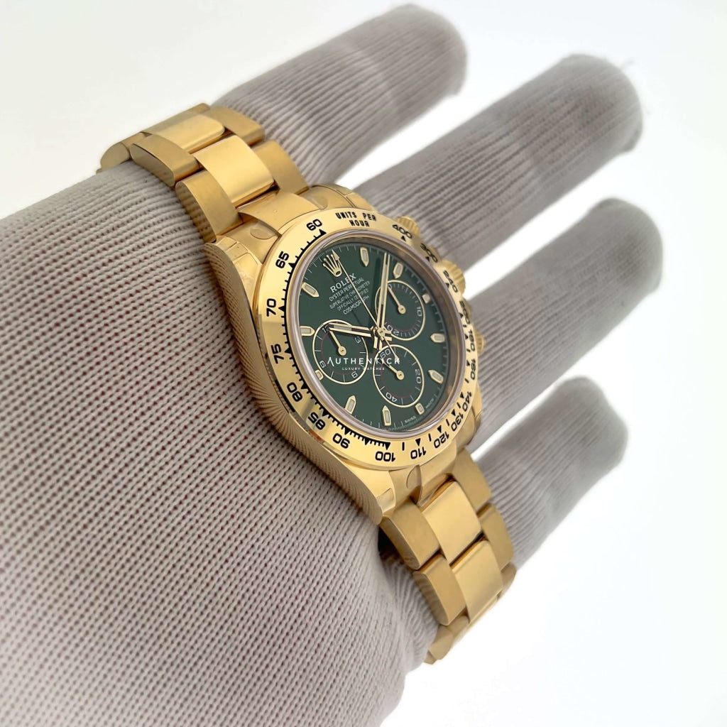 Rolex Cosmograph Daytona Yellow Gold Green Dial John Mayer 116508