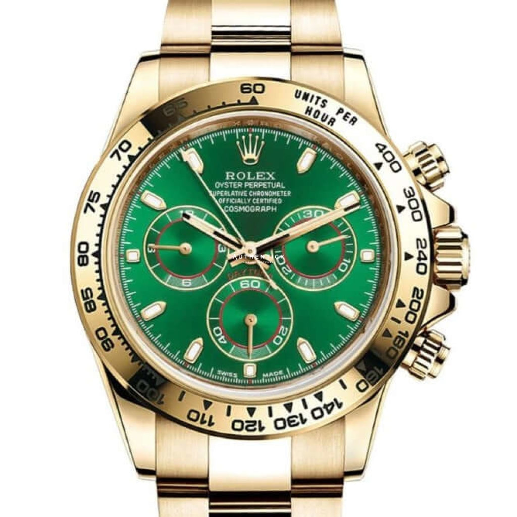 Rolex Cosmograph Daytona Yellow Gold Green Dial John Mayer 116508