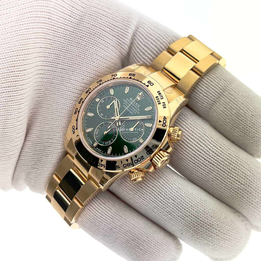 Rolex Cosmograph Daytona Yellow Gold Green Dial John Mayer 116508