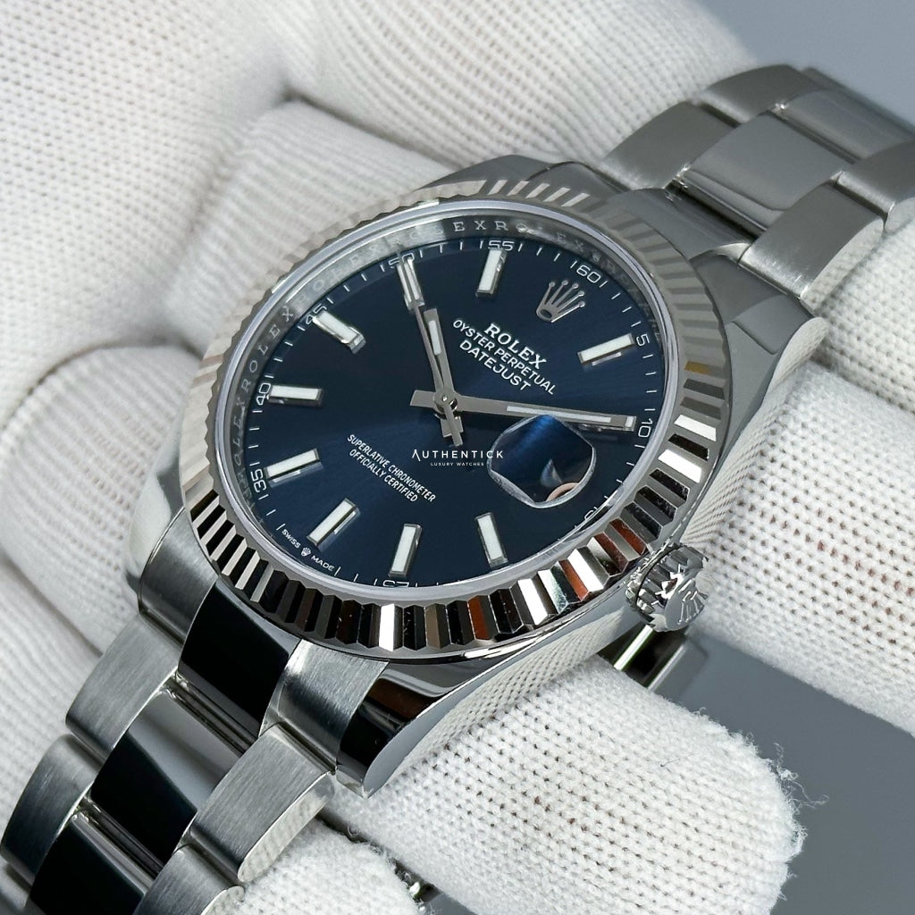 Rolex Datejust 41 Stainless Steel Blue Index Dial Oyster 126334