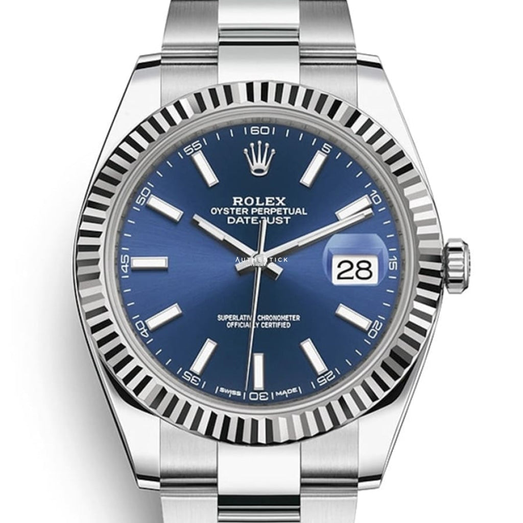 Rolex Datejust 41 Stainless Steel Blue Index Dial Oyster 126334