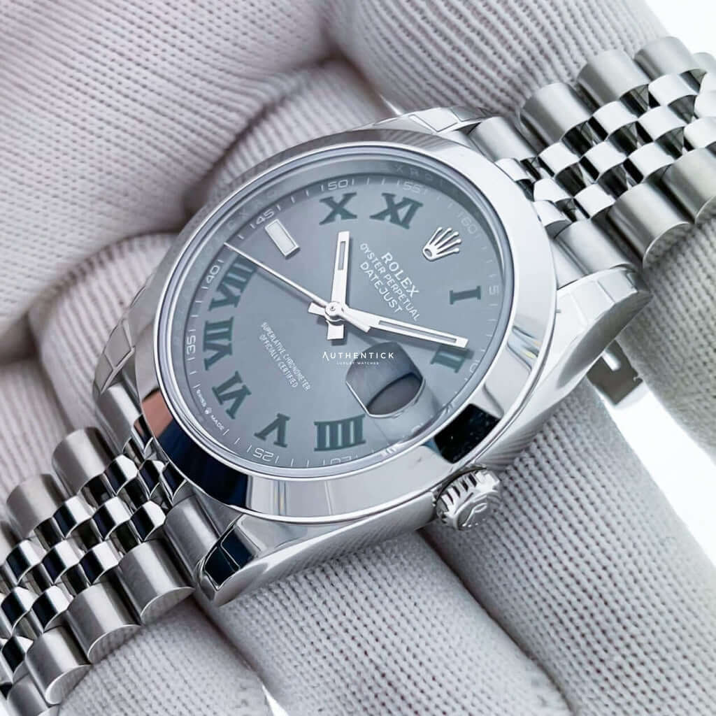 Rolex Datejust 41 Stainless Steel Jubilee Wimbledon Roman Dial 126300