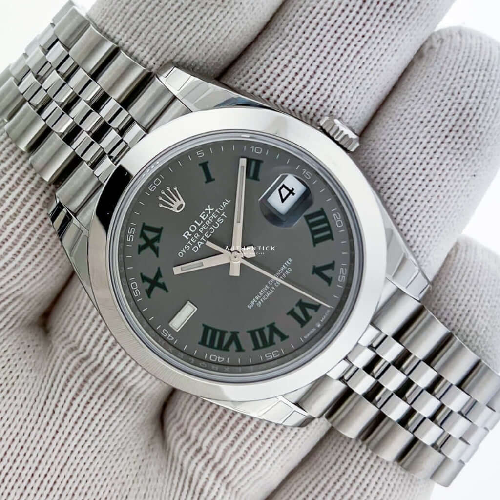 Rolex Datejust 41 Stainless Steel Jubilee Wimbledon Roman Dial 126300