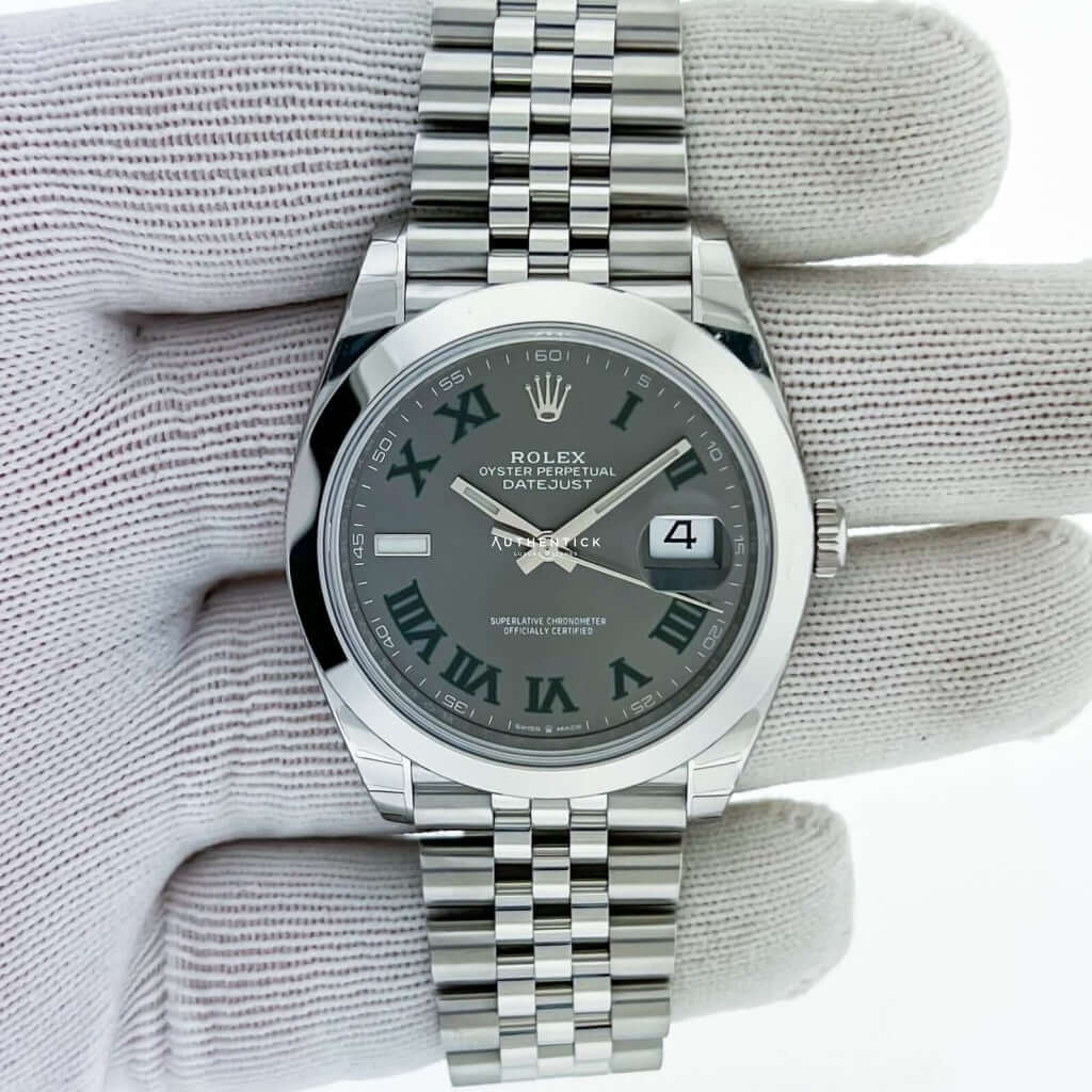 Rolex Datejust 41 Stainless Steel Jubilee Wimbledon Roman Dial 126300