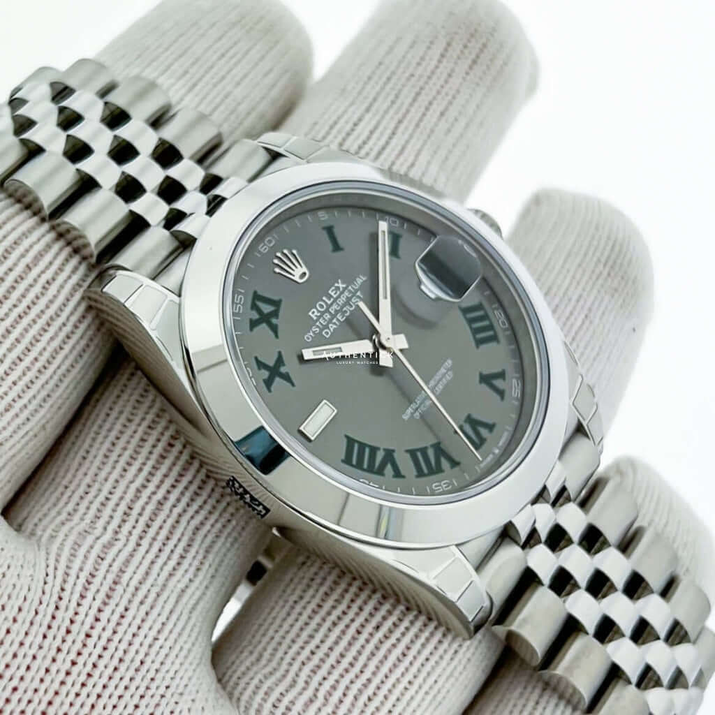 Rolex Datejust 41 Stainless Steel Jubilee Wimbledon Roman Dial 126300