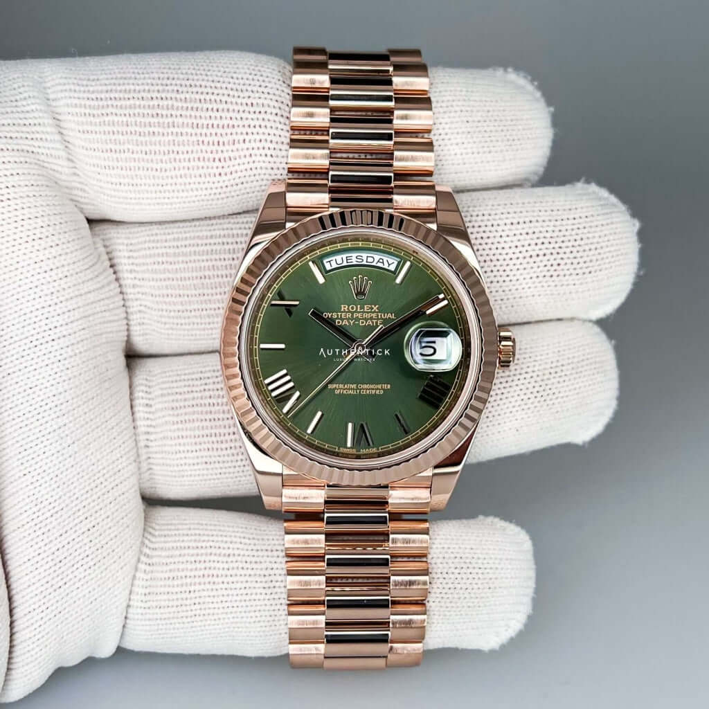 Rolex Day-Date 40 Everose Green Dial 228235