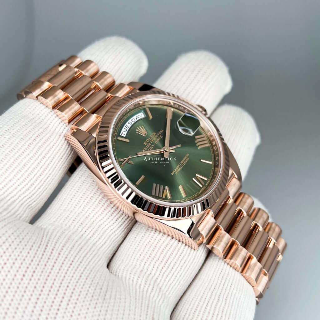 Rolex Day-Date 40 Everose Green Dial 228235