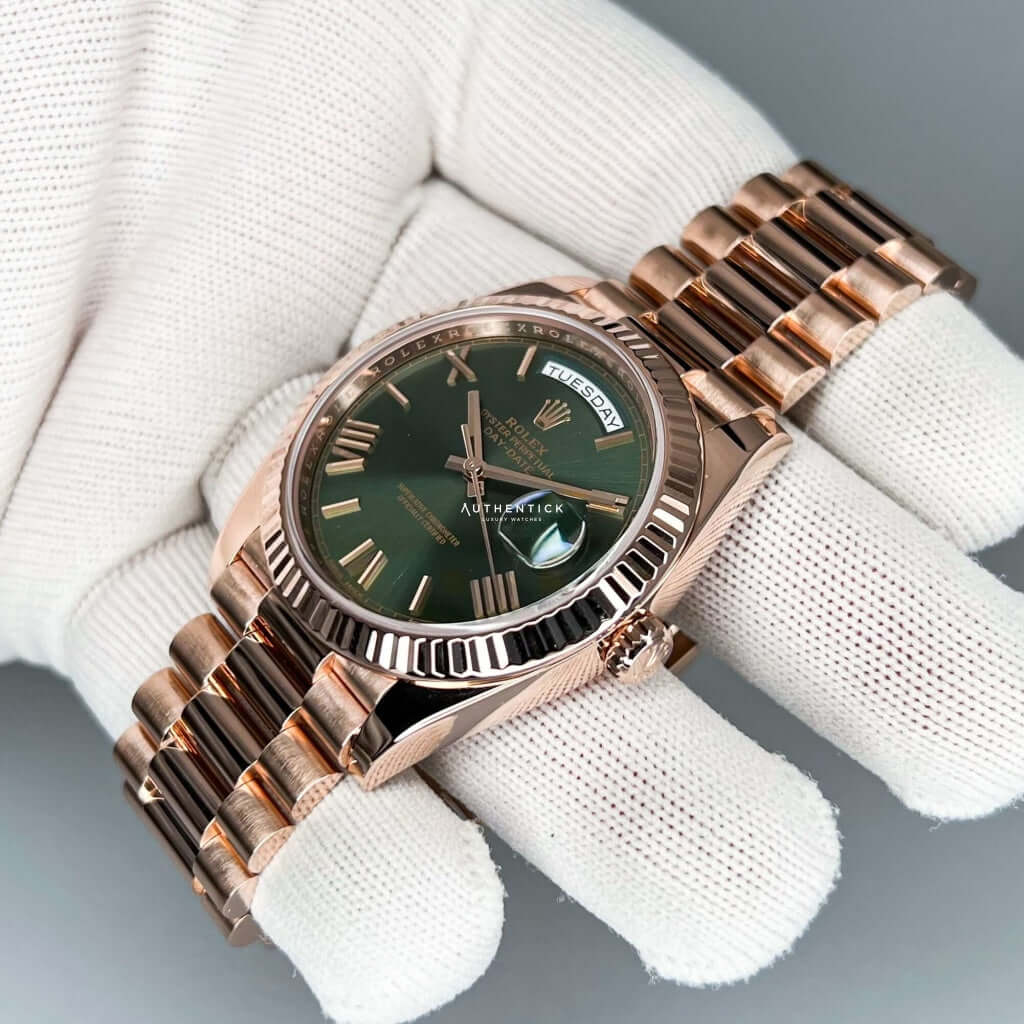 Rolex Day-Date 40 Everose Green Dial 228235