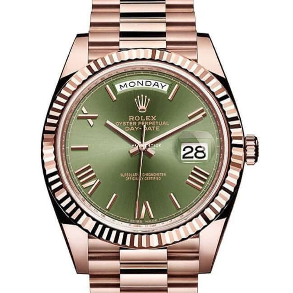 Rolex Day-Date 40 Everose Green Dial 228235