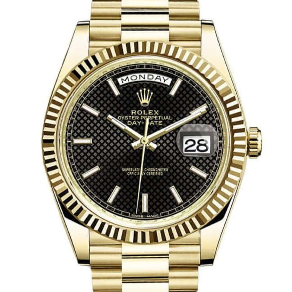 Rolex Day-Date 40 Yellow Gold Black Motif Dial 228238