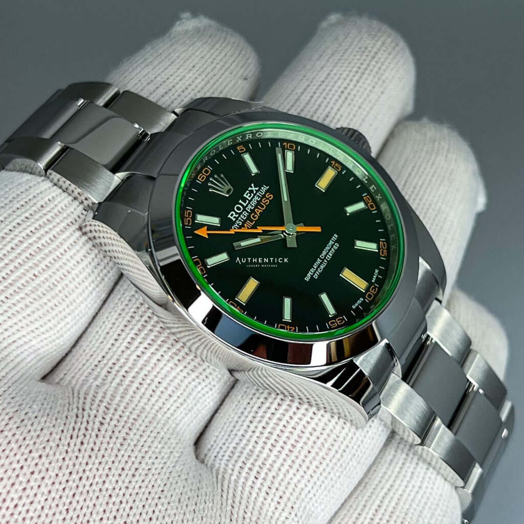 Rolex Milgauss Stainless Steel Black Dial Green Sapphire 116400GV