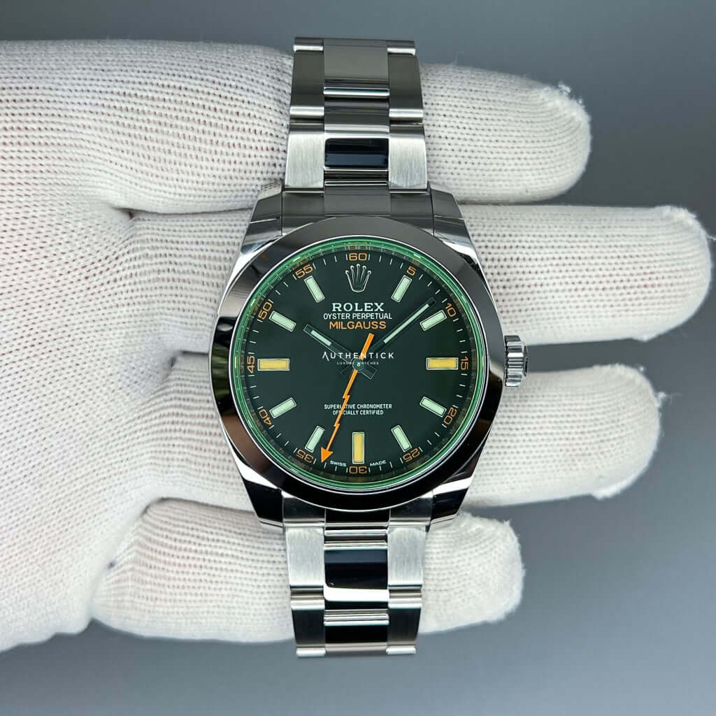 Rolex Milgauss Stainless Steel Black Dial Green Sapphire 116400GV
