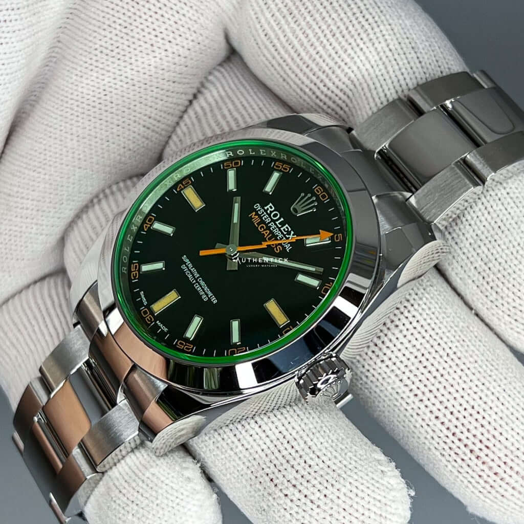 Rolex Milgauss Stainless Steel Black Dial Green Sapphire 116400GV