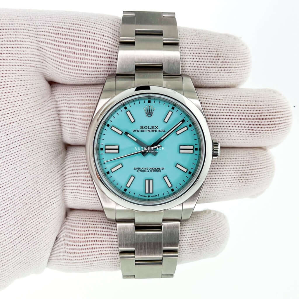 Rolex Oyster Perpetual 41 Stainless Steel Tiffany Blue Dial 124300