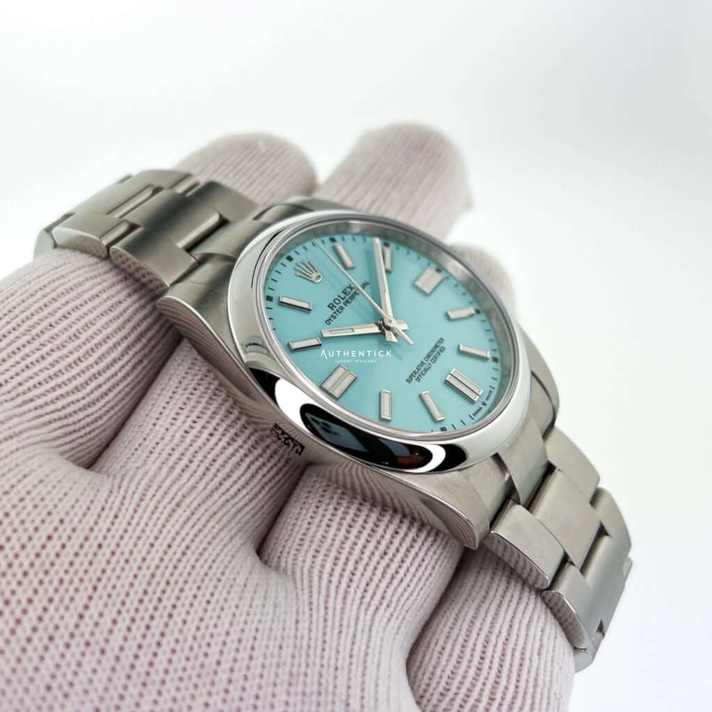 Rolex Oyster Perpetual 41 Stainless Steel Tiffany Blue Dial 124300