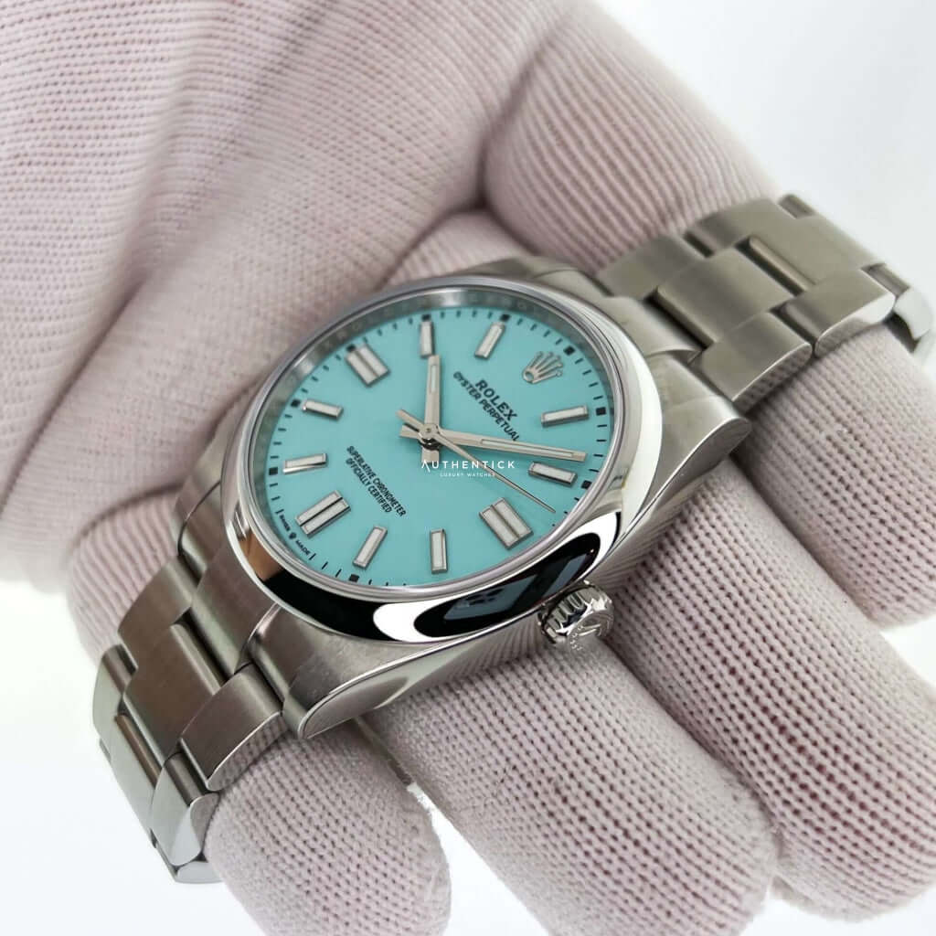 Rolex Oyster Perpetual 41 Stainless Steel Tiffany Blue Dial 124300