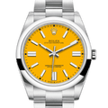 ROLEX OYSTER PERPETUAL 41 STAINLESS STEEL YELLOW DIAL 124300