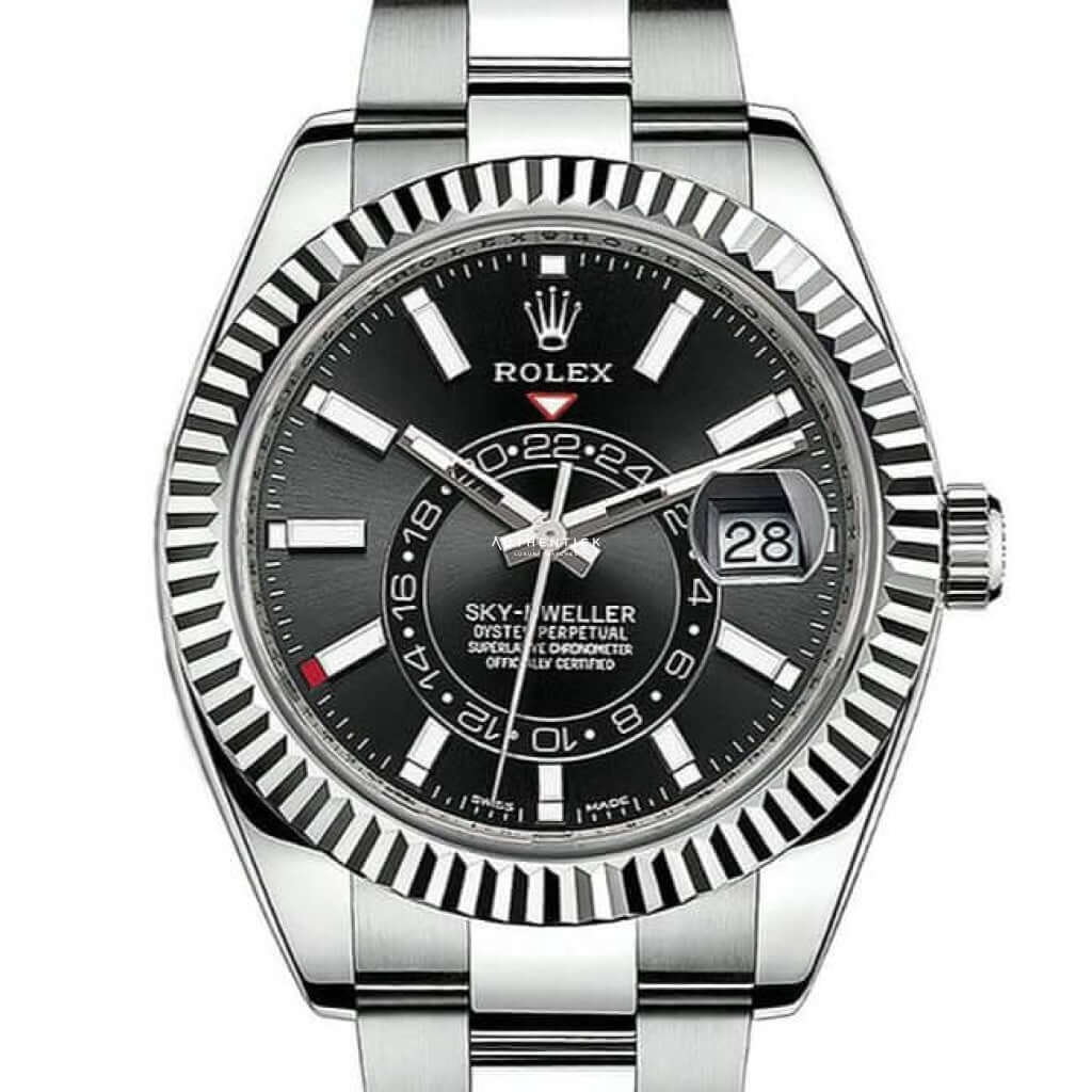 Rolex Sky-Dweller Stainless Steel & White Gold Bezel Black Dial 326934