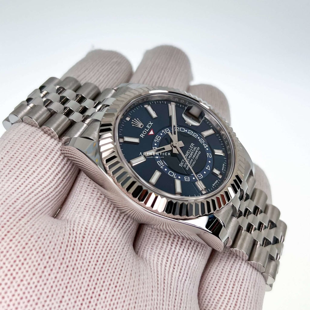 Rolex Sky-Dweller Stainless Steel & White Gold Blue Dial Jubilee 326934