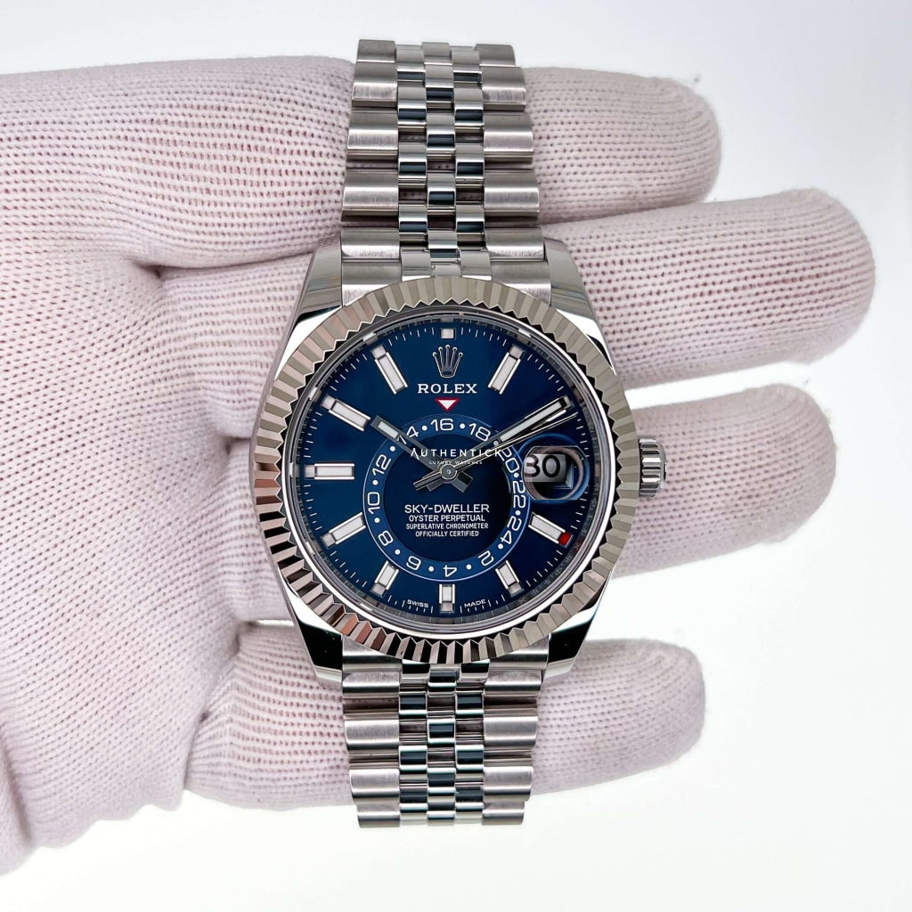 Rolex Sky-Dweller Stainless Steel & White Gold Blue Dial Jubilee 326934
