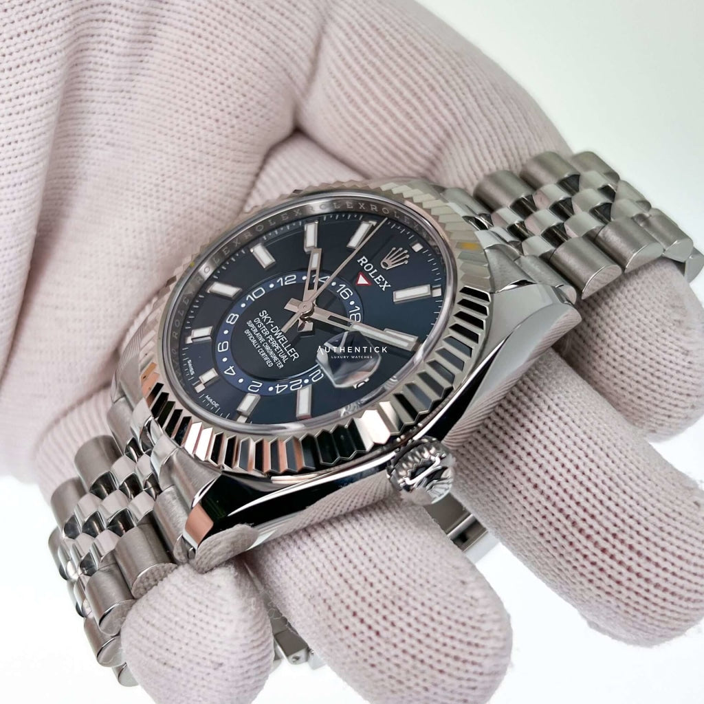 Rolex Sky-Dweller Stainless Steel & White Gold Blue Dial Jubilee 326934