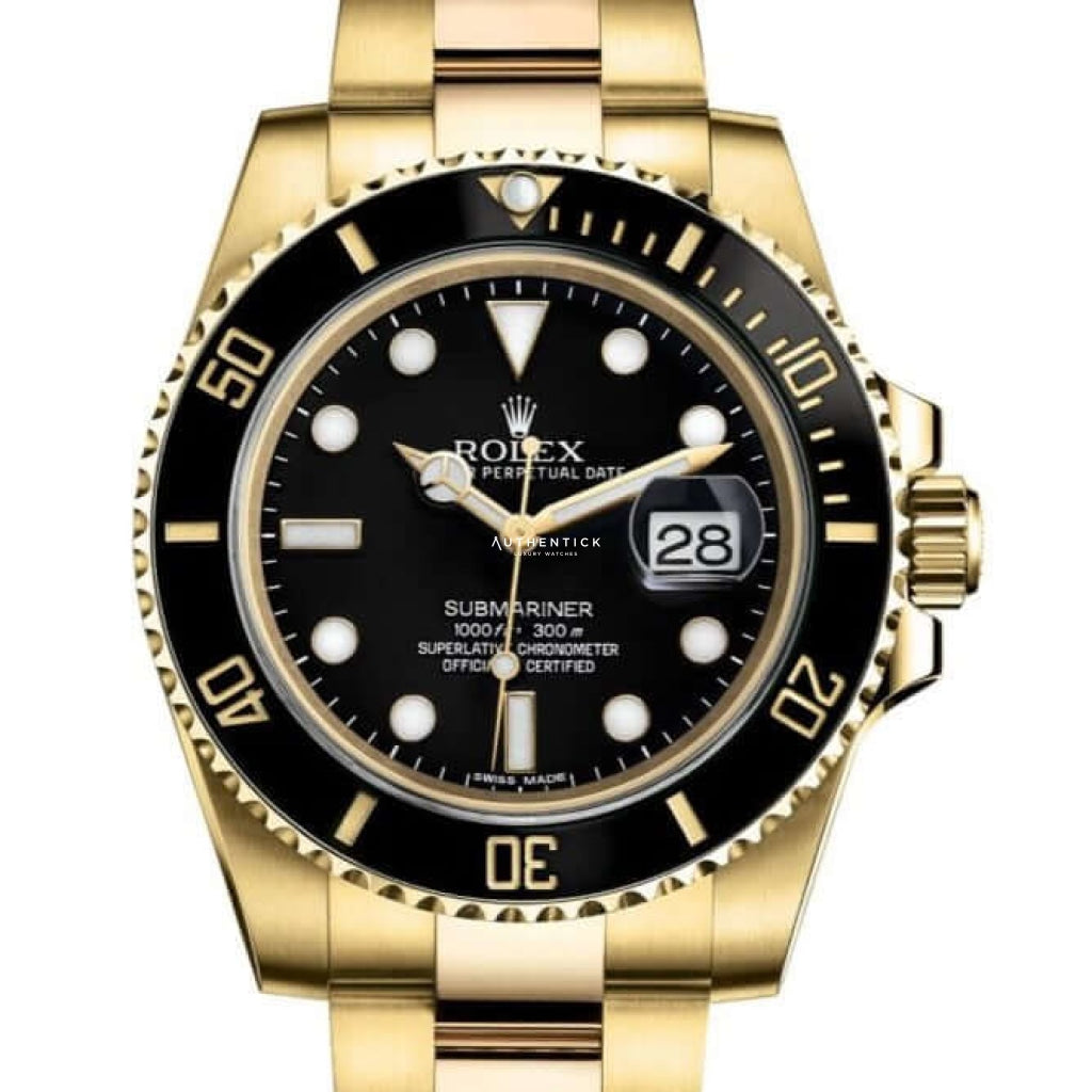 Rolex Submariner "Date" 40mm Yellow Gold Black Dial 116618LN
